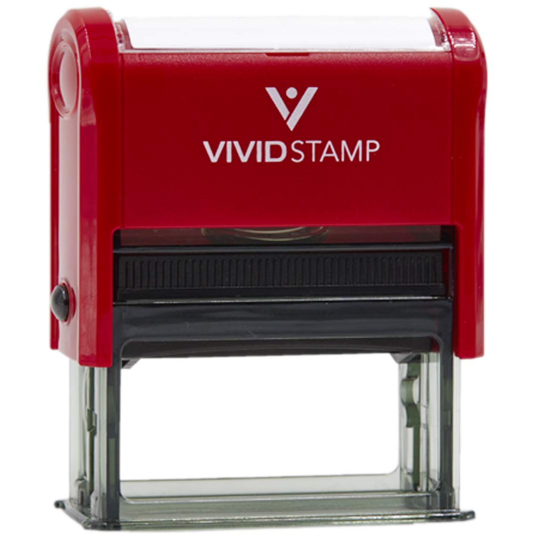 Sign Here Self Inking Rubber Stamp (Red Ink) - Medium