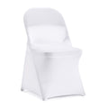 Peomeise Stretch Spandex Folding Chair Cover for Wedding Party Dining Banquet Event (White,6pcs)