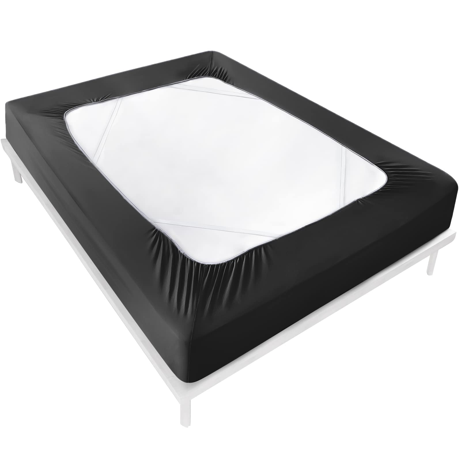 Full Box Spring Cover, Bed Skirt Wrap 4 Side Of The Mattress, Stretch & Snug Fit, Ultra Soft, Wrinkle Free, Replacing Bed Skirts