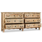 vidaXL Rustic Wooden Sideboard with 6 Drawers - Solid Mango Wood Construction in French Country Style