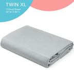 Comfort Spaces Coolmax Moisture Wicking Fitted Sheet Only Super Soft, Fade Resistant, All Elastic Deep Pocket Fits Up To 16' Mattress - Warm Weather Cooling Sheets For Night Sweats, Twin Xl, Grey