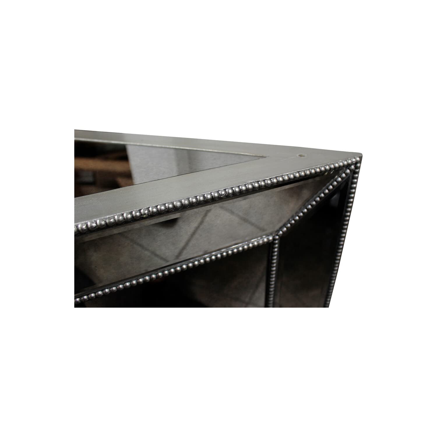 Best Master Nicolette 96&quot; Solid Wood Dining Table In Mirrored Silver