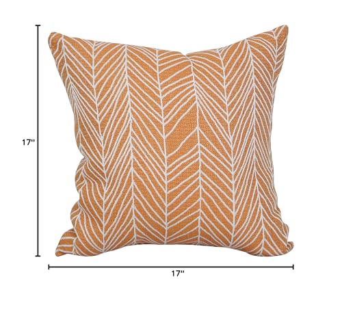 Blazing Needles Square Polyester Jacquard Throw Pillow, 17&quot;, Demeter Bitter