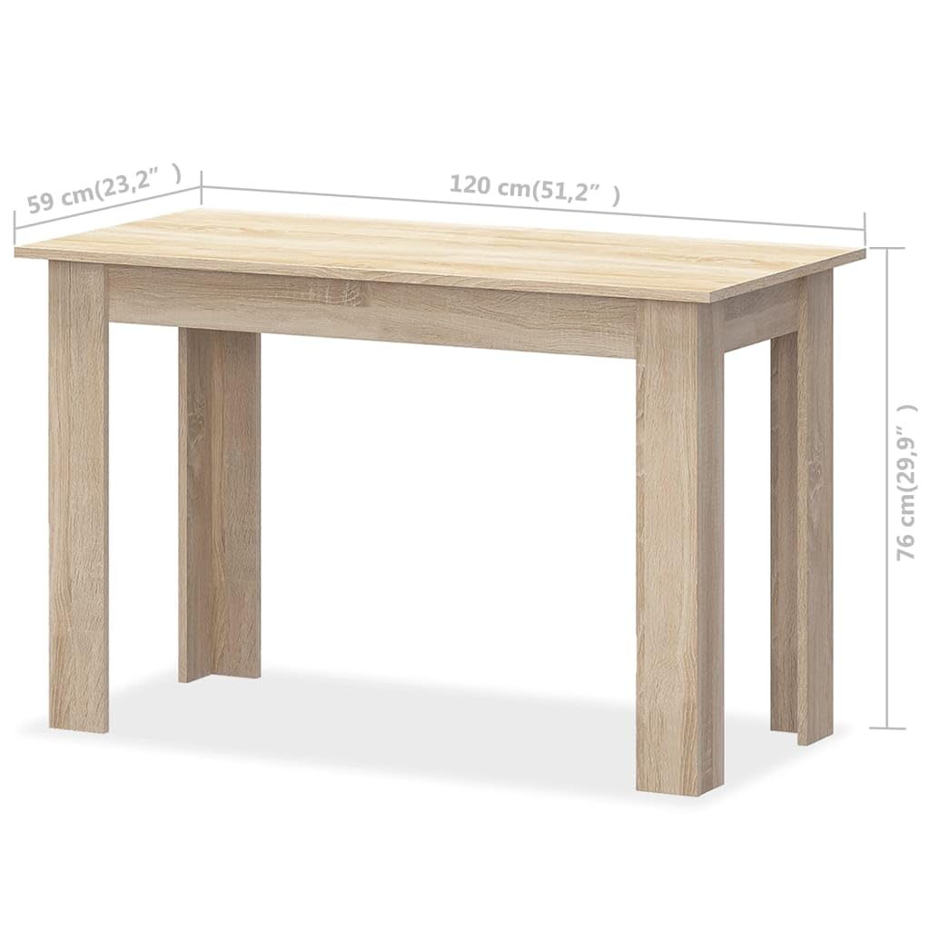 vidaXL Dining Table and Benches 3 Pieces Chipboard Oak