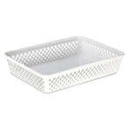Glad Plastic Storage Basket Set - Multipurpose Drawer Trays, Kitchen Pantry Containers, And Bathroom Bins - 3 Pack Large Organizers, White