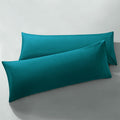 Milvowoc 2Pcs Brushed Microfiber Body Pillowcases - 20 X 48 Inch, Teal Pillow Case Set Non Slip Envelope Pillow Cover With Moist
