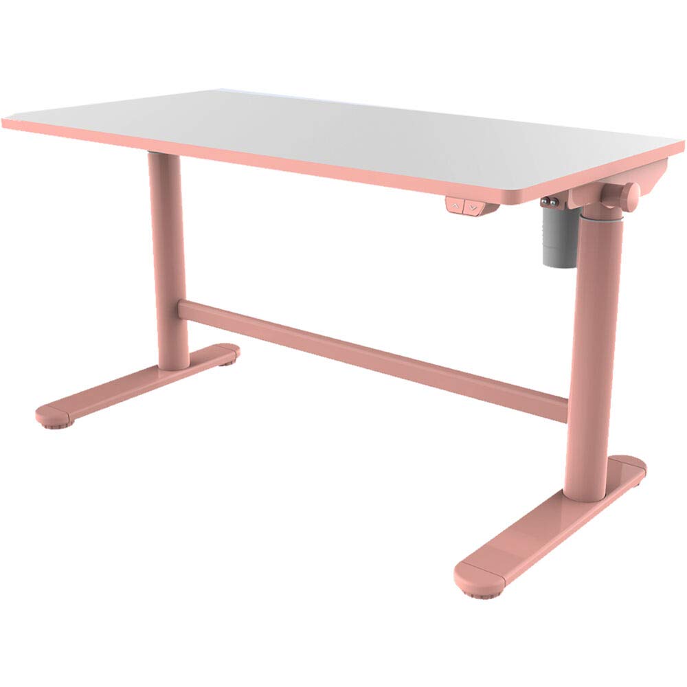 20-in. Wide Pink Electric Stand or Sit Desk for Children with Adjustable Height for School, Crafts, and Writing Stations