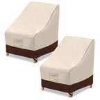 Vailge High Back Patio Chair Cover,Waterproof Outdoor Chair Covers,600D Heavy Duty High-Back Chair Outdoor Patio Furniture Cover - (2 Pack - 35' L X 28W X 35' H, Beige & Brown)