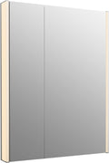 Kohler K-81149-SLE-DA1 Maxstow Medicine Cabinet with LED Light, Mirror Doors & Staggered Shelves, Rectangular Frame, 32 x 40