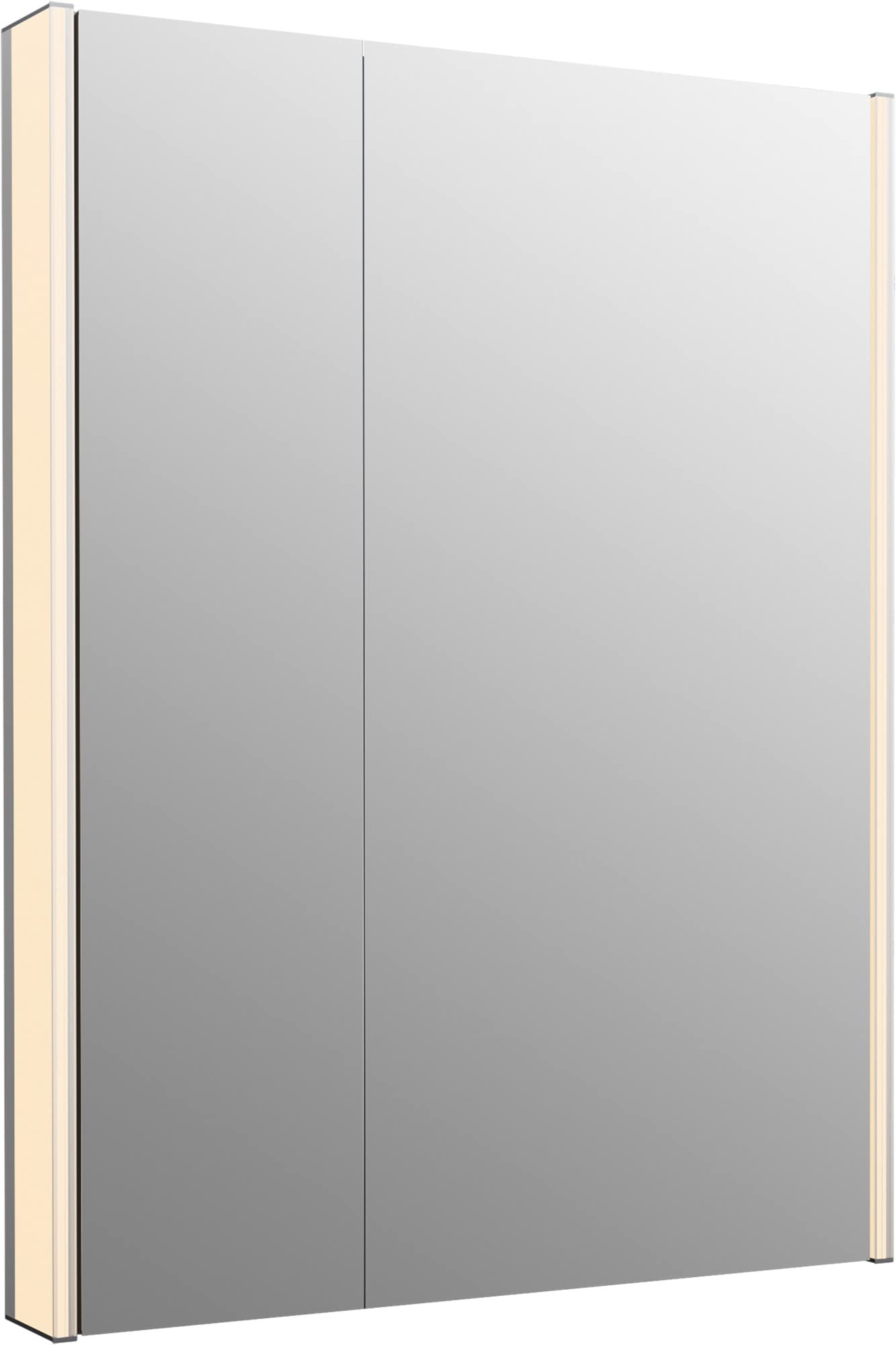 Kohler K-81149-SLE-DA1 Maxstow Medicine Cabinet with LED Light, Mirror Doors & Staggered Shelves, Rectangular Frame, 32 x 40