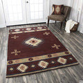 Rizzy Home Alora Decor Ryder 3' X 5' Tribal Burgundy/Tan/Sage/Navy Hand-Tufted Area Rug