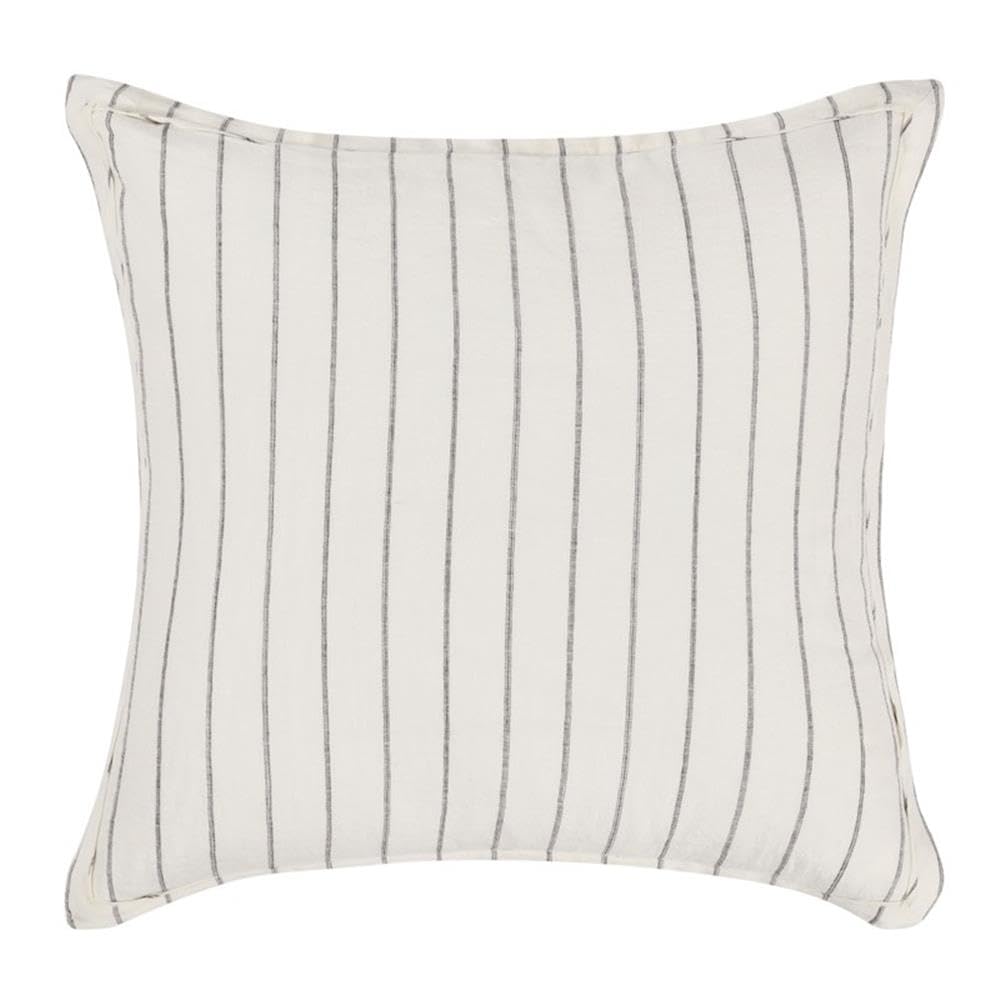 Kosas Home Kingston 26X26 Stripe Linen And Solid Cotton Euro Sham In Ivory