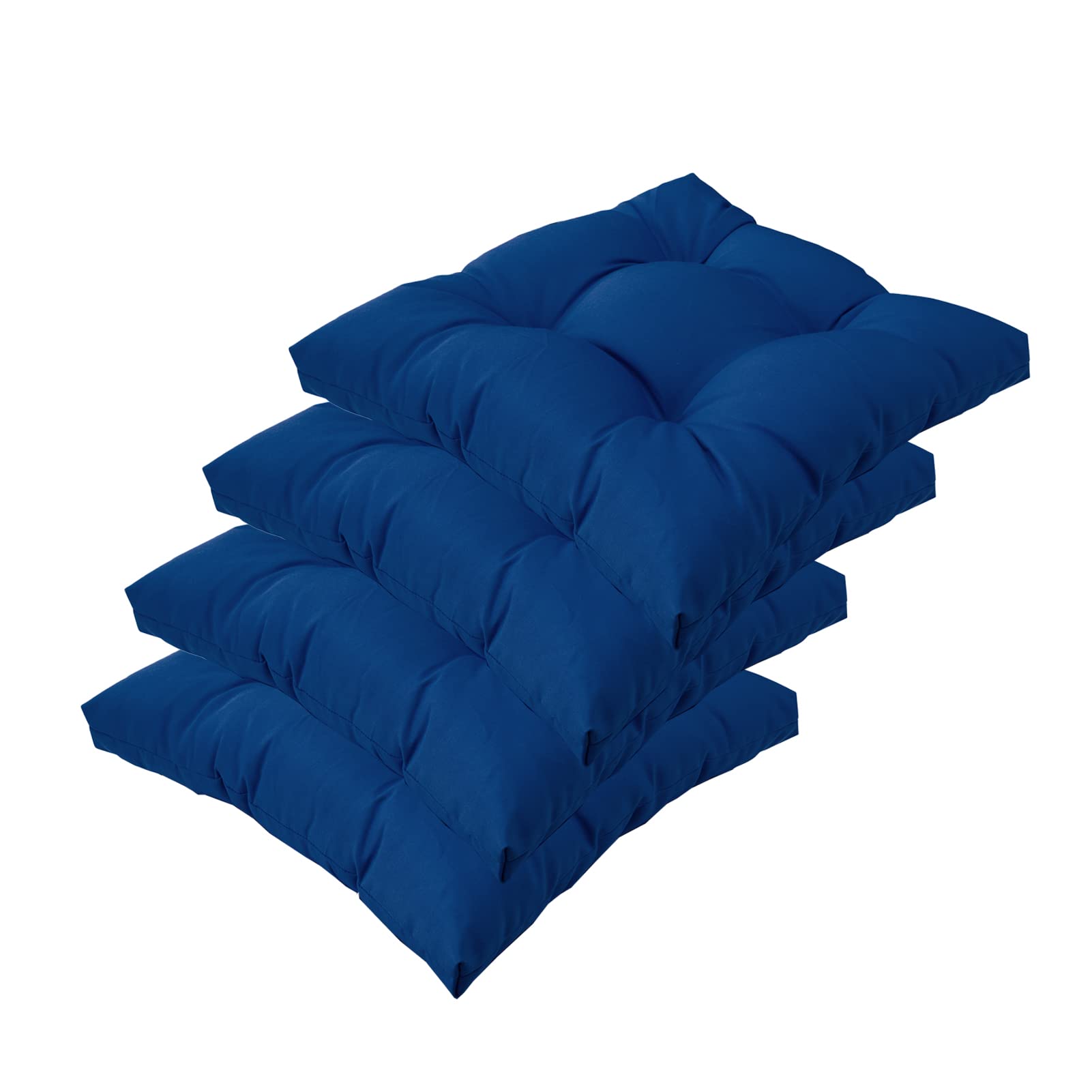 Qilloway Indoor/Outdoor Square Seat Patio Cushion - 19-Inches,Pack Of 4 (Royal Blue)