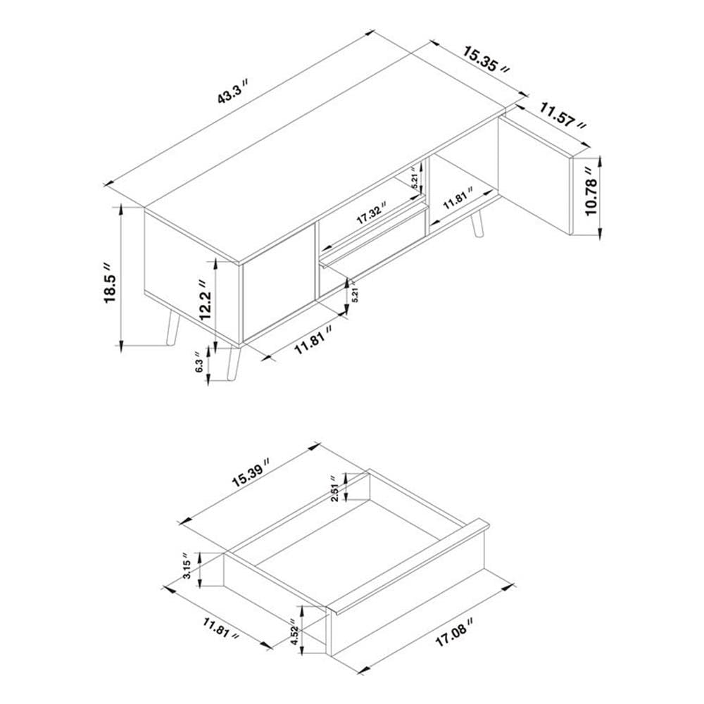 Baxton Studio Grover Cherry Brown and White Finished Wood 2-Door TV Stand