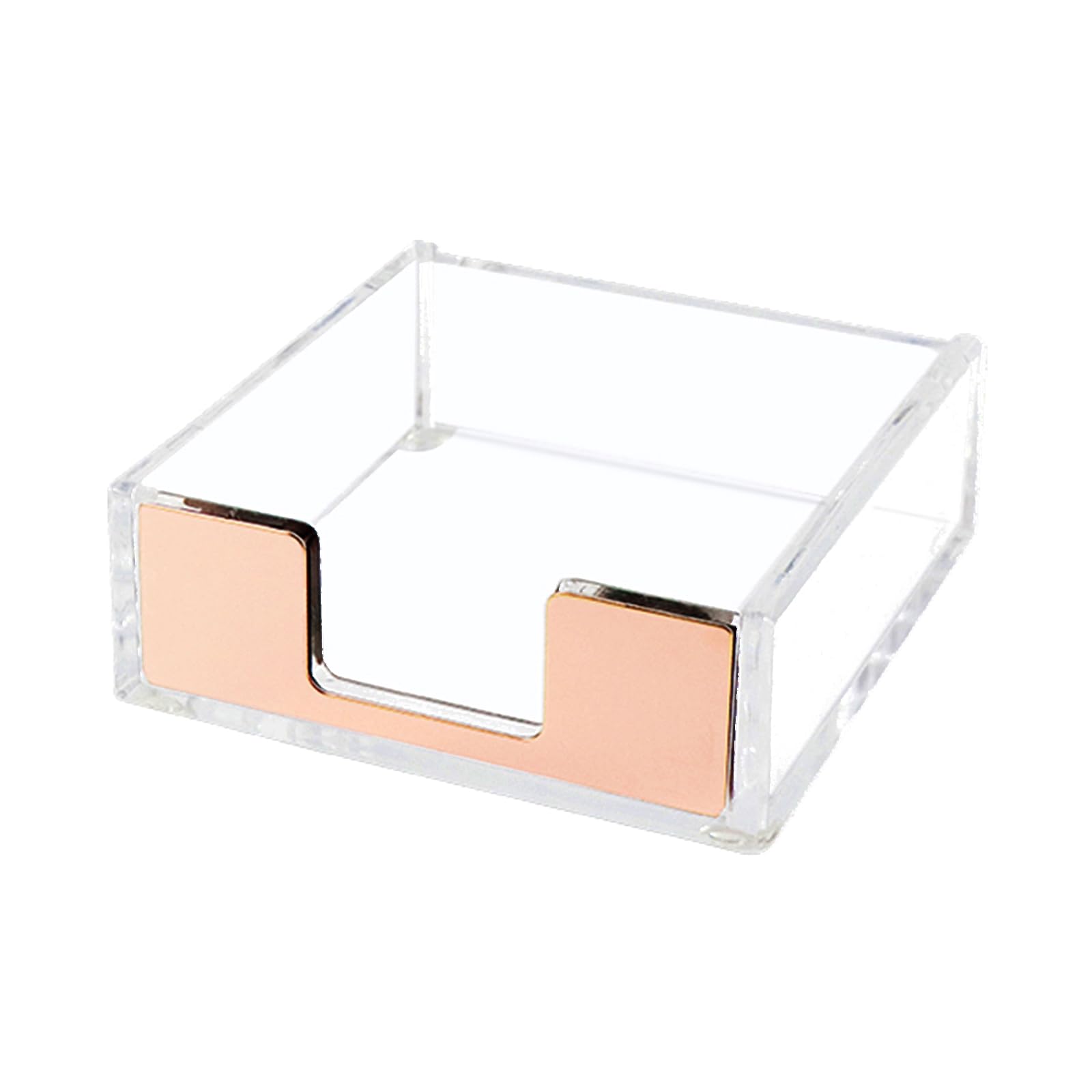 Natsumebasics Rose Gold Sticky Note Holder Clear Post Note Holder Acrylic Memo Pad Holder Dispenser For Office Essentials Aesthe