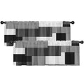 Emvency 2 Pack Valances Window Treatments Grey and Black Geometry Abstract Modern Art Blackout Drapes Adjustable Curtain Valance
