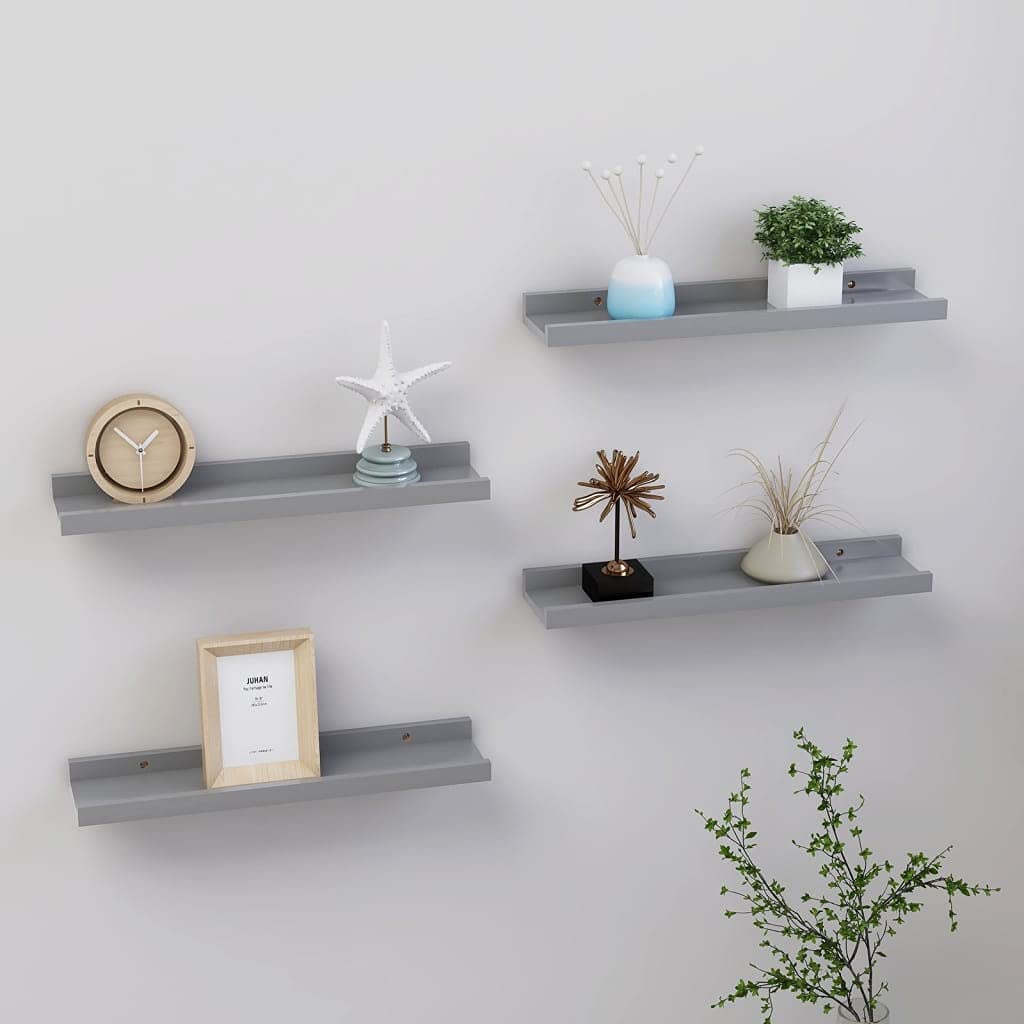 NusGear Wall Shelves 4 pcs Gray 15.7&quot;x3.5&quot;x1.2&quot;