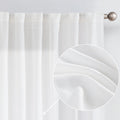 Jinchan Linen White Curtains 72 Inches Long For Living Room Farmhouse Rod Pocket Back Tab Light Filtering Window Drapes For Bedroom 50X72 Off White 2 Panels
