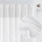 Jinchan Linen White Curtains 72 Inches Long For Living Room Farmhouse Rod Pocket Back Tab Light Filtering Window Drapes For Bedroom 50X72 Off White 2 Panels