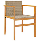 vidaXL – Patio Chairs/Outdoor Garden Furniture/2 Pcs Beige Poly Rattan/Solid Wood – Comfortable Seats with Supportive Backrest & Armrests for Deck/Patio – Durable & UV-Resistant
