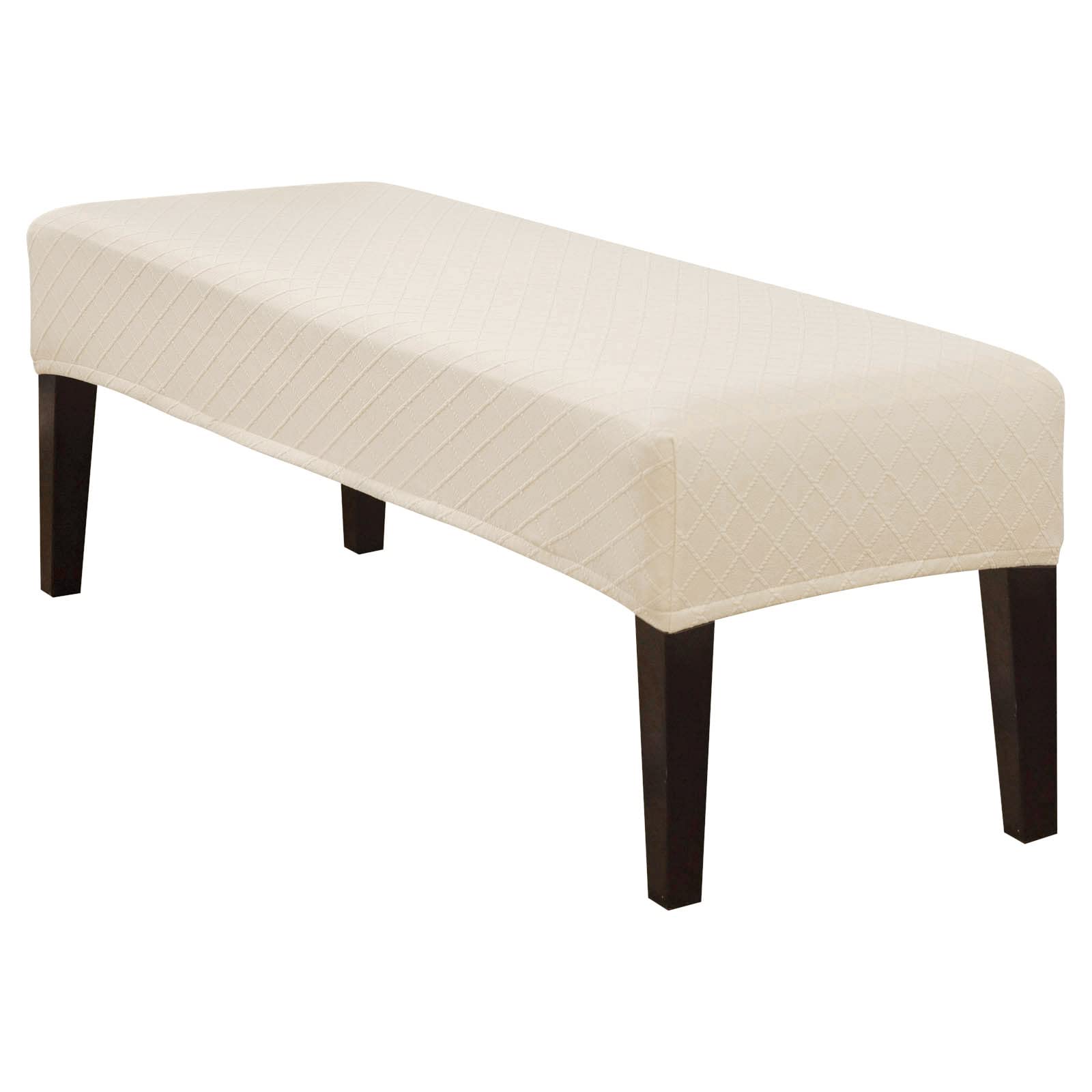 Searchi Stretch Dining Bench Covers, Washable Anti Dust Durable Bench Cushion Covers Jacquard Bench Slipcover, Dining Room Bench Covers For Dining Room, Bedroom, Living Room(Beige Jacquard)