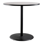 National Public Seating Nps 36&Quot; Round Cafe Table With Round Base, 42&Quot; Height, Particleboard Core/T-Mold, Grey Nebula Top, Black Frame