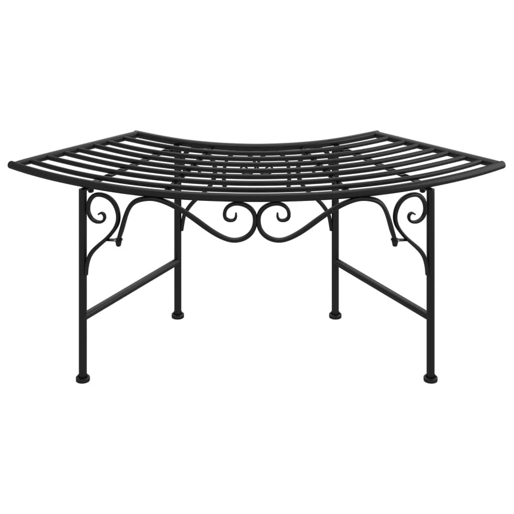 vidaXL - Tree Bench Black Steel - 44.5 Patio Garden Seat