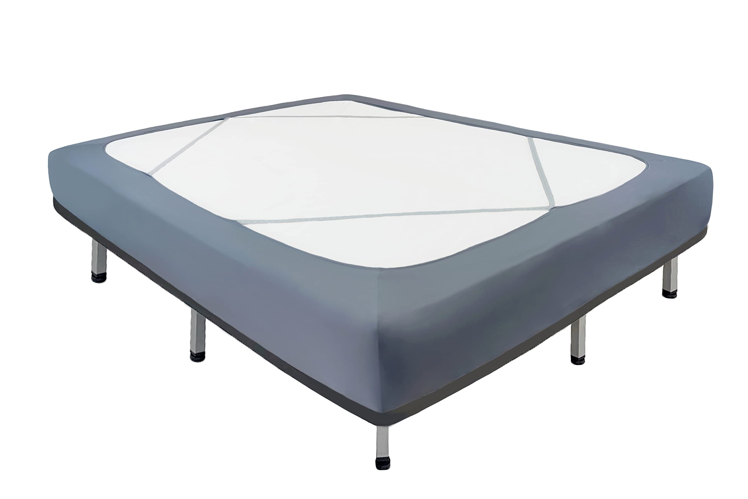 Biscaynebay Decorative Box Spring Cover King & Cal King Size, Dark Grey Luxurious Jersey Knitting Stretchy Wrap Around 4 Sides B