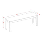 East West Furniture Capri Dining Room Bench with Wood Seat, 51x15x18 Inch, Oak