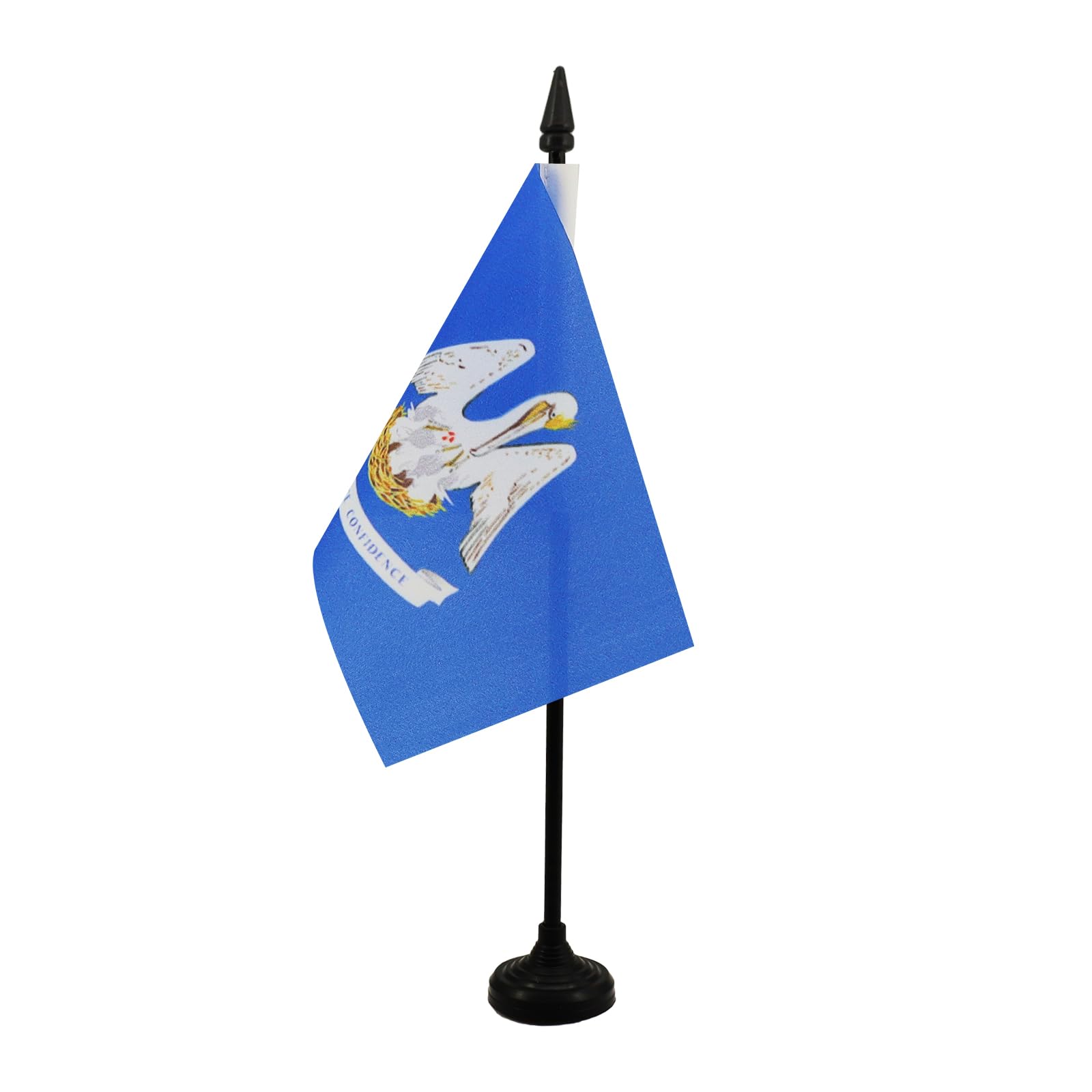 Louisiana Table Flag 4' X 6' - Us State Of Louisiane Desk Flag 15 X 10 Cm - Black Plastic Stick And Base - Az Flag