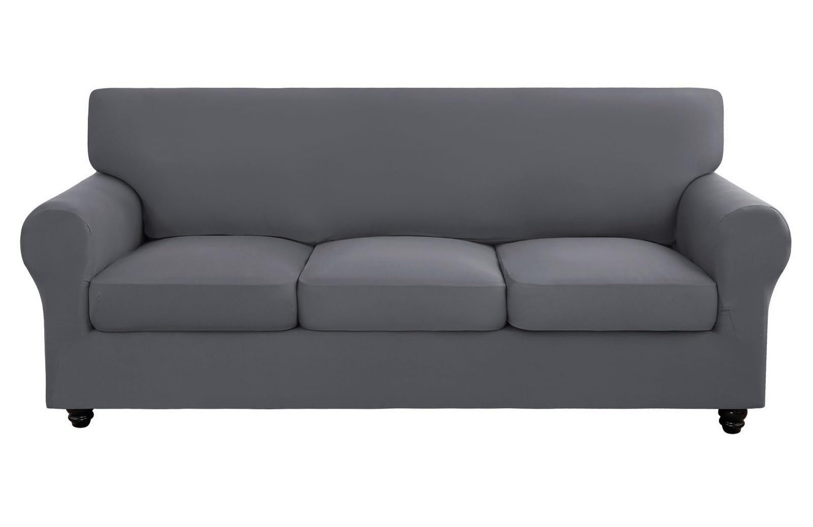 Searchi Stretch Sofa Cover Couch Cover, 4 Pieces Sofa Slipcover With 3 Separate Cushion Cover, Washable Furniture Protector For Living Room(Sofa, Grey)