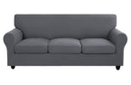 Searchi Stretch Sofa Cover Couch Cover, 4 Pieces Sofa Slipcover With 3 Separate Cushion Cover, Washable Furniture Protector For Living Room(Sofa, Grey)