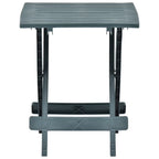 vidaXL Foldable Patio Table - Green, Weather-Resistant Plastic - Slatted Design, 17.7"x16.9"x19.7", Perfect for Patio, Deck