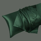 Ersmak Satin Body Pillow Set Of 2, 20X54 Inches, Dark Green, Ultra Soft, Stain Resistant, Polyester Satin Fabric, 2 Pack