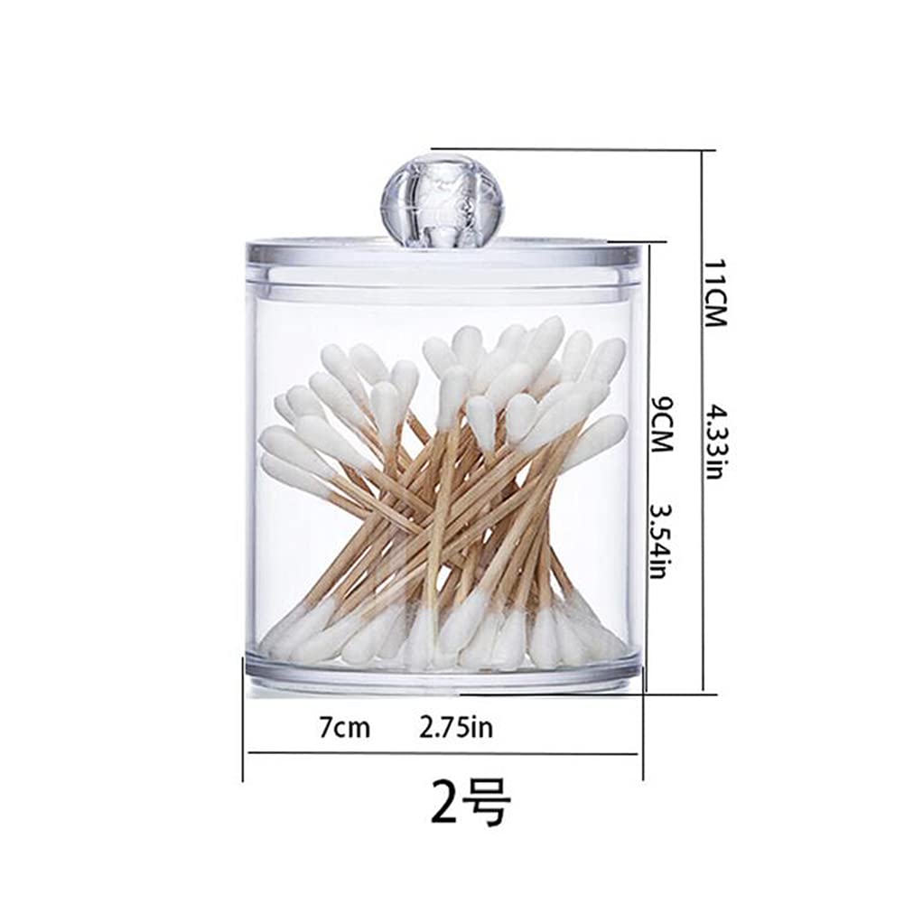 2Pcs Transparent Acrylic Qtip Holder Cotton Swab Organizer Bathroom Canister Storage Organization Makeup Organizer With Lid For