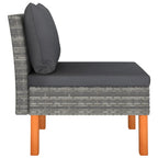 vidaXL Middle Sofas 2 pcs Poly Rattan and Solid Eucalyptus Wood