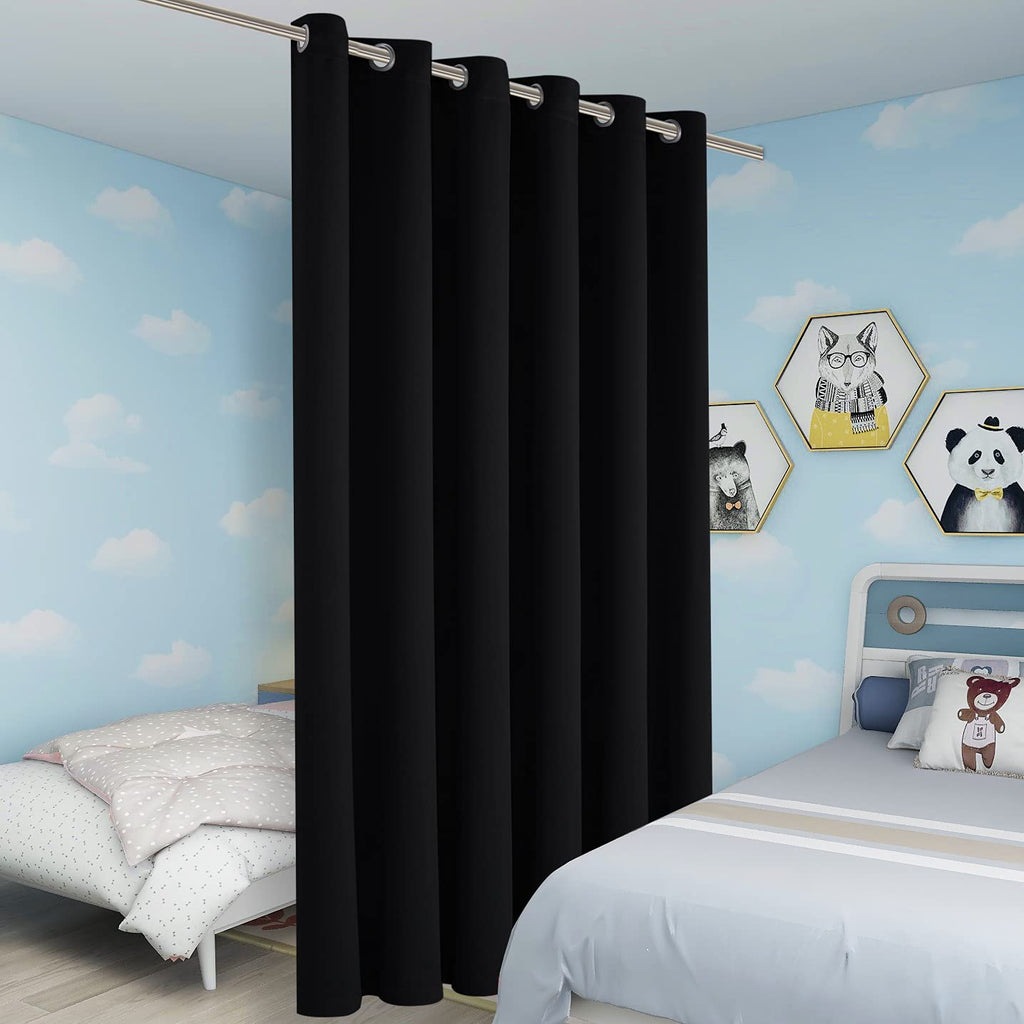 Bonzer Room Divider Blackout Curtain Wide Room Darkening Total Privacy Wall Noise Reducing For Bedroom, 84L X 70W Inch (7L X 5.8