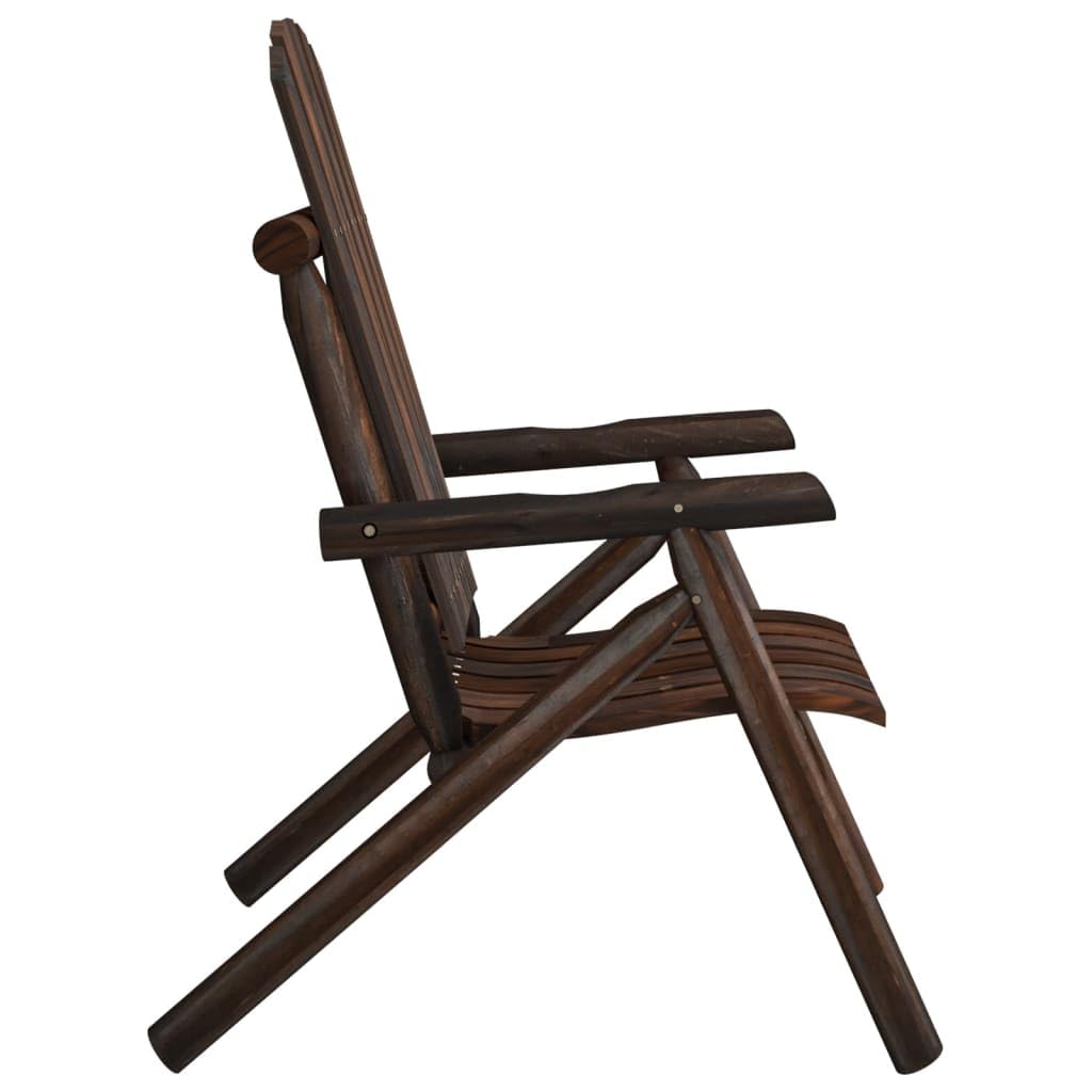 vidaXL Outdoor Adirondack-Style Patio Chair with Burned-Look Finish - Durable Solid Spruce Wood - 26.8x33.9x40.6 inches