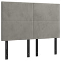 Vidaxl 4X Headboards Home Indoor Bed Accessory Bedroom Upholstered Headboard Bed Header Furniture Light Gray 28.3"X2"X30.7"/34.6" Velvet