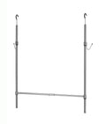 FORSTORAGE Adjustable Hanging Closet Rod Extender with Hooks, Chrome Finish