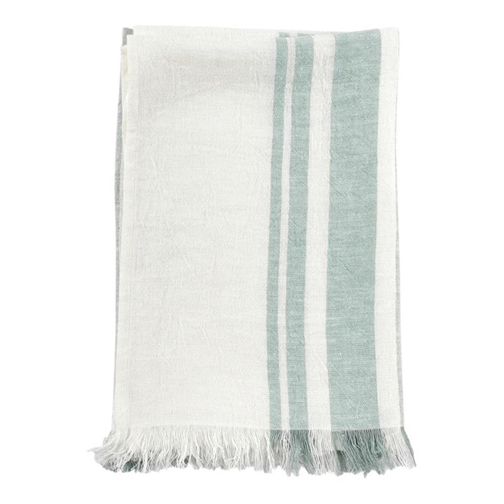 Kosas Home 50x70 Penny Transitional Fabric Throw Blanket in Sage Green/Ivory