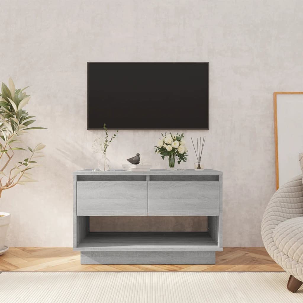 vidaXL TV Cabinet Gray Sonoma 27.6&quot;x16.1&quot;x17.3&quot; Chipboard