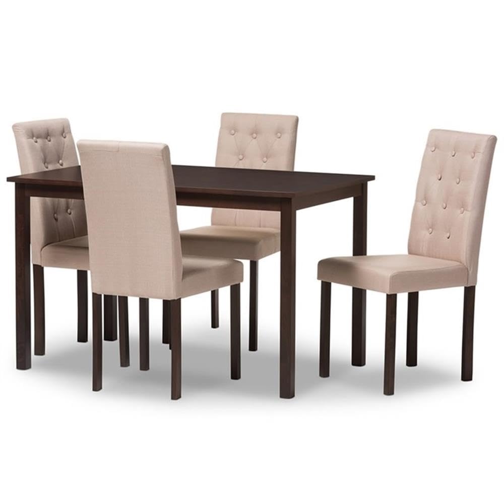 Baxton Studio Gardner Modern and Contemporary Upholstered Dining Set Beige