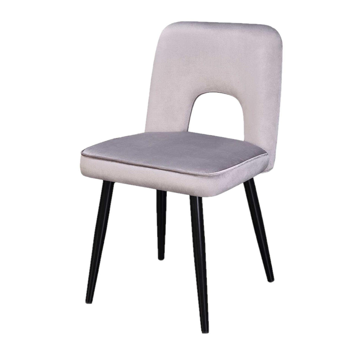 4D Concepts Nancy Chair, Gray Velvet/Black Legs