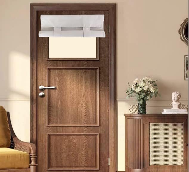 Pi Blackout Small Door Curtain,Privacy Thermal Insulated Door Window Curtain For Small Window/Small Front Door/Office 1 Panel (W26Xl20,White)