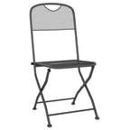 vidaXL Expanded Metal Mesh Folding Patio Chairs in Anthracite - Industrial Style Outdoor Seating Furniture for Patio, Garden - Pack of 2