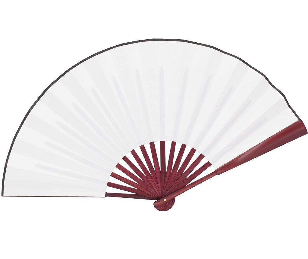 HONSHEN Chinese Folding Fan White Hand Fans Bamboo Fan with Traditional Chinese Arts Handicraft (White)