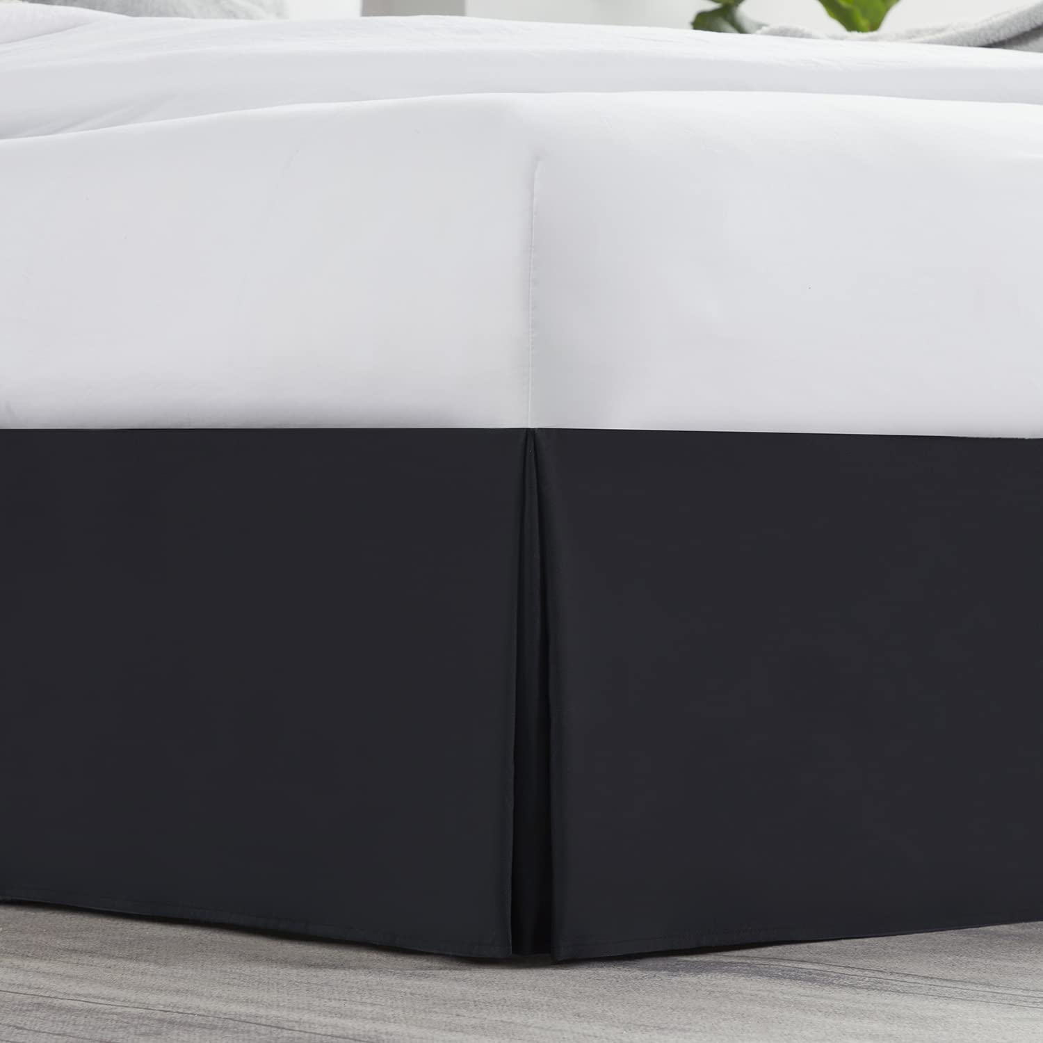 Nestl Black Bed Skirt Cal King Size - Cal King Bed Skirt 14 Inch Drop - Brushed Microfiber Bed Skirts - Hotel Quality Pleated Bed Skirt - Shrinkage & Fade Resistant