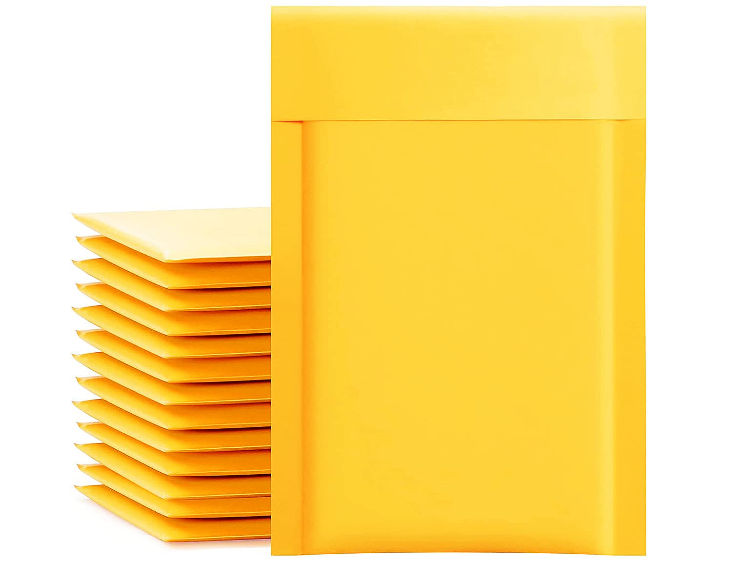 Packbabol Kraft Bubble Mailers 4X8 Inch 50 Pcs,Small Self-Sealing Mail Shipping Bags,Yellow Padded Envelopes #000