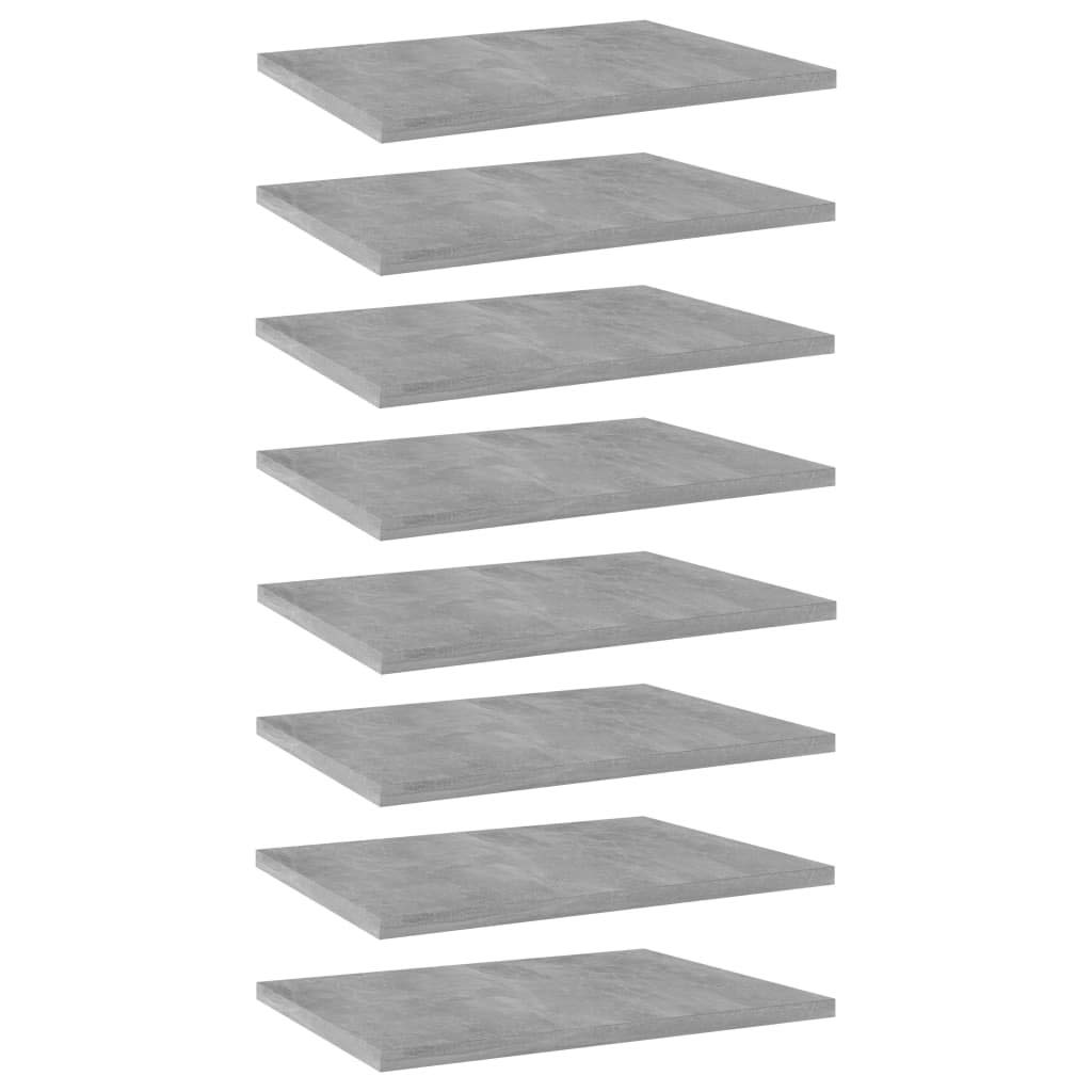 vidaXL Modern Bookshelf Boards, 8pcs Concrete Gray Engineered Wood Panels, 15.7&quot;x11.8&quot;x0.6&quot; for Storage Suitability and Easy Maintenance